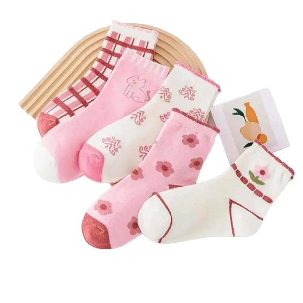 New 5 pairs new cotton socks girl 4-8 years